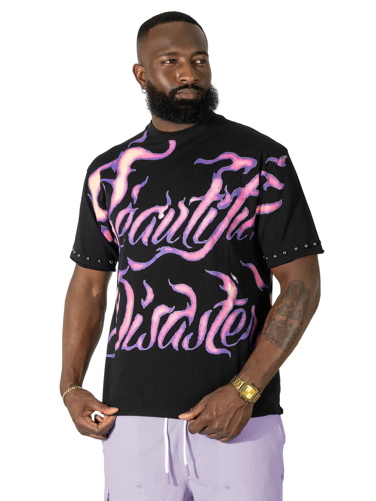 Makobi Jersey Shirt | M391 Beautiful Disaster Boxed Tee - Black