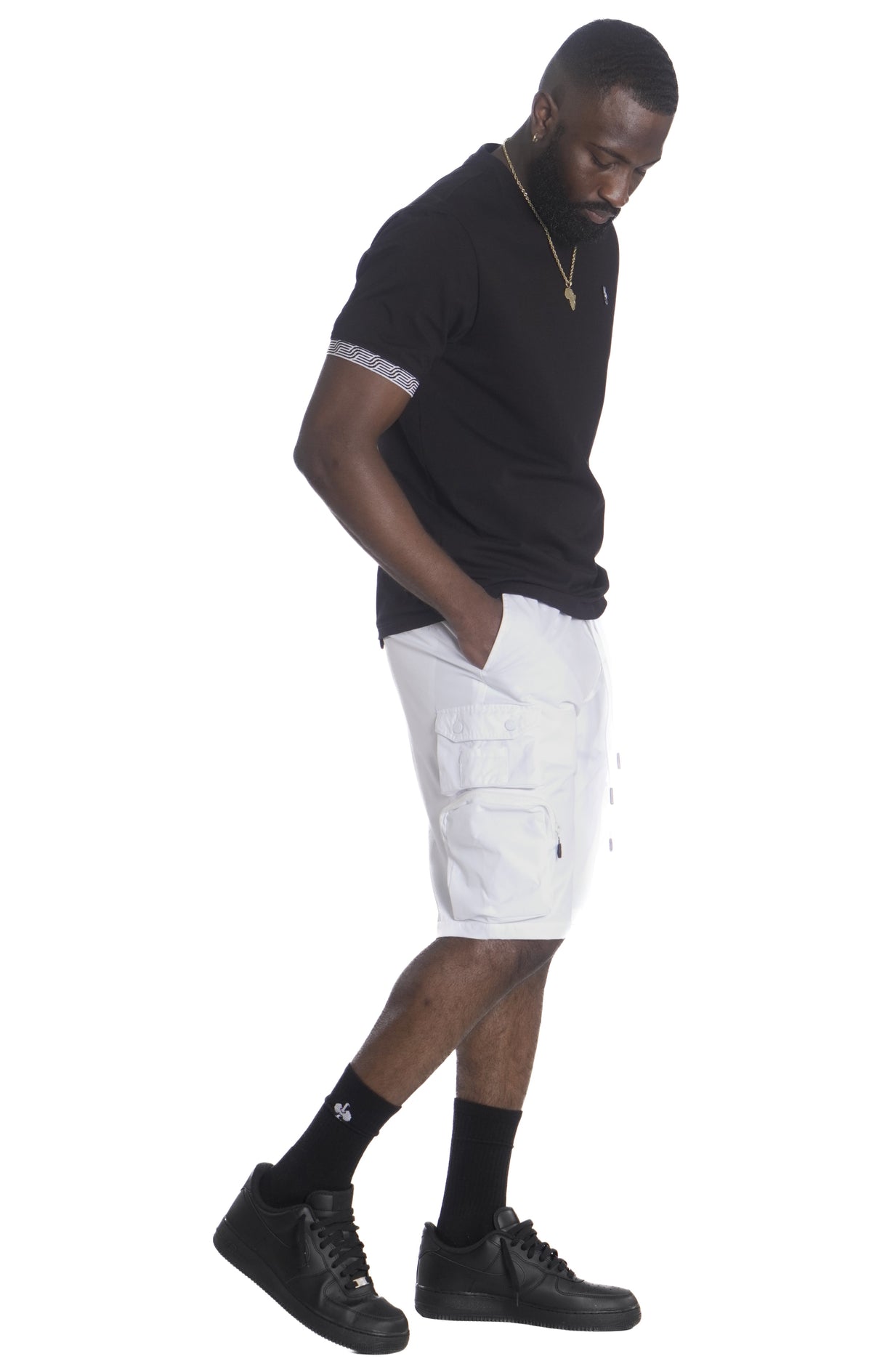 Makobi M633 Colton Nylon Spandex Cargo Shorts - White