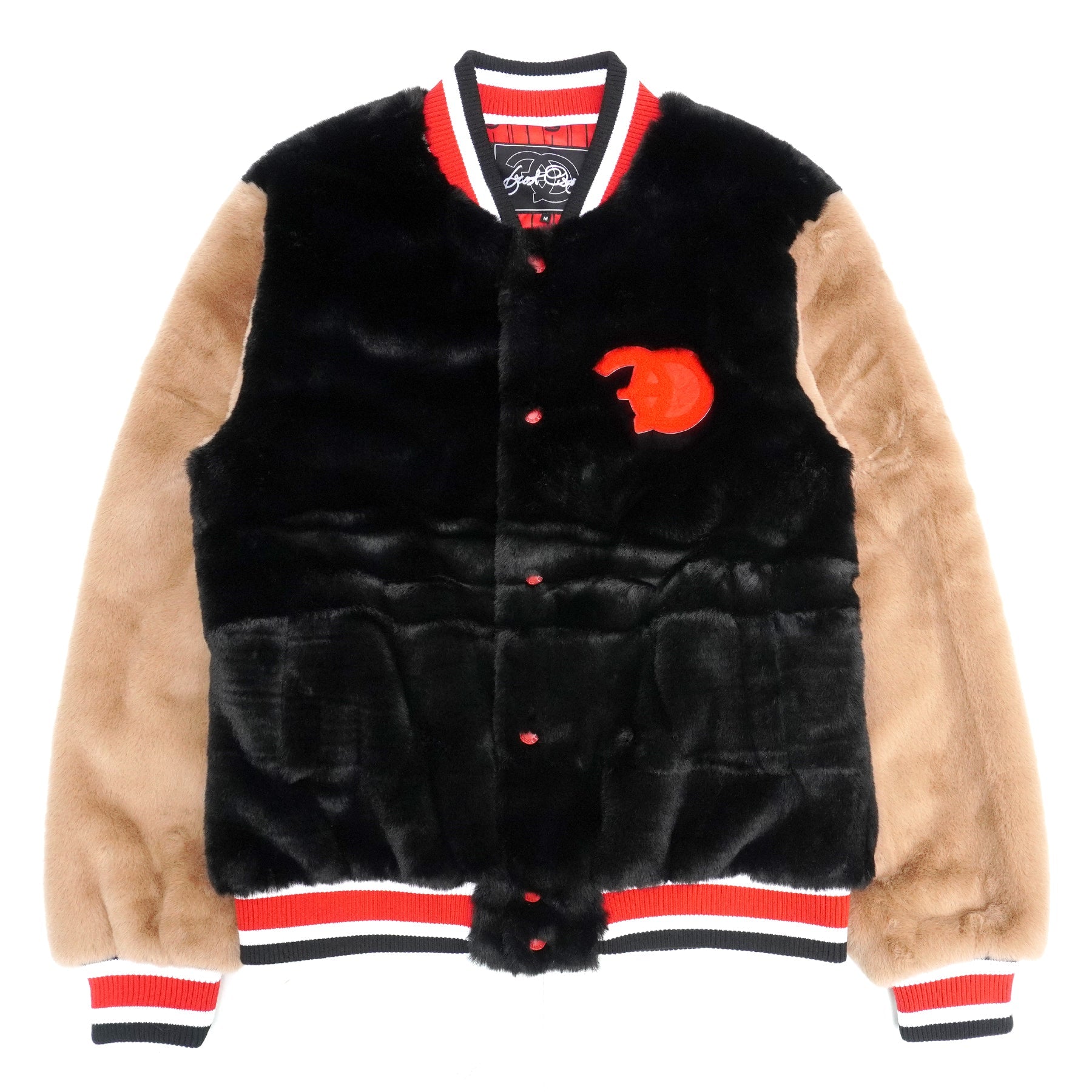 Frost Original F1010 Marc Rabbit Fur Varsity Jacket - Black
