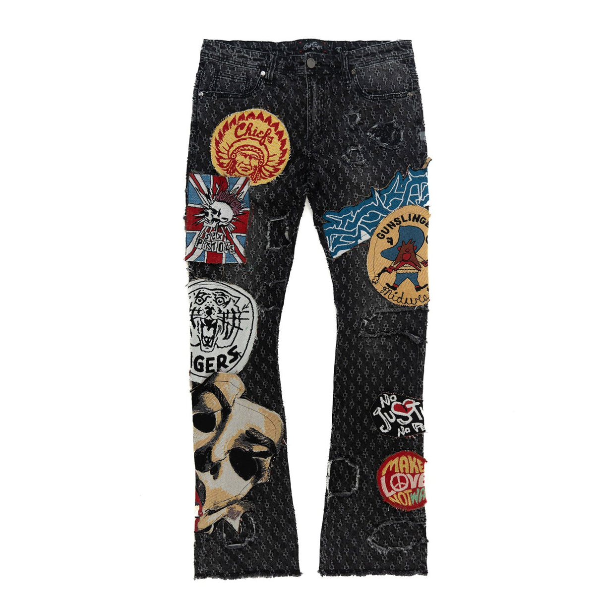 Frost Design F1945 Brave Heart Stacked Jeans- Black