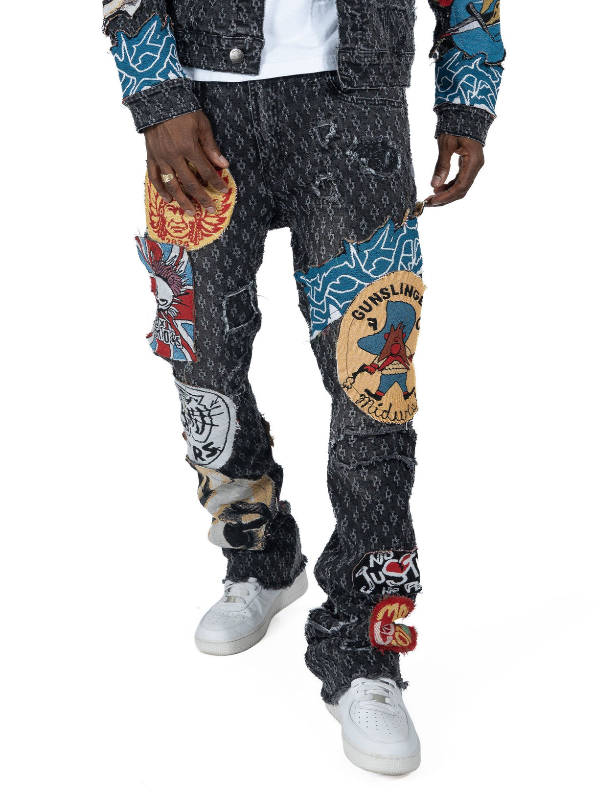 Frost Design F1945 Brave Heart Stacked Jeans- Black