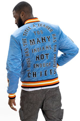 Frost Original F1057 Chiefs Satin Varsity Jacket - Blue