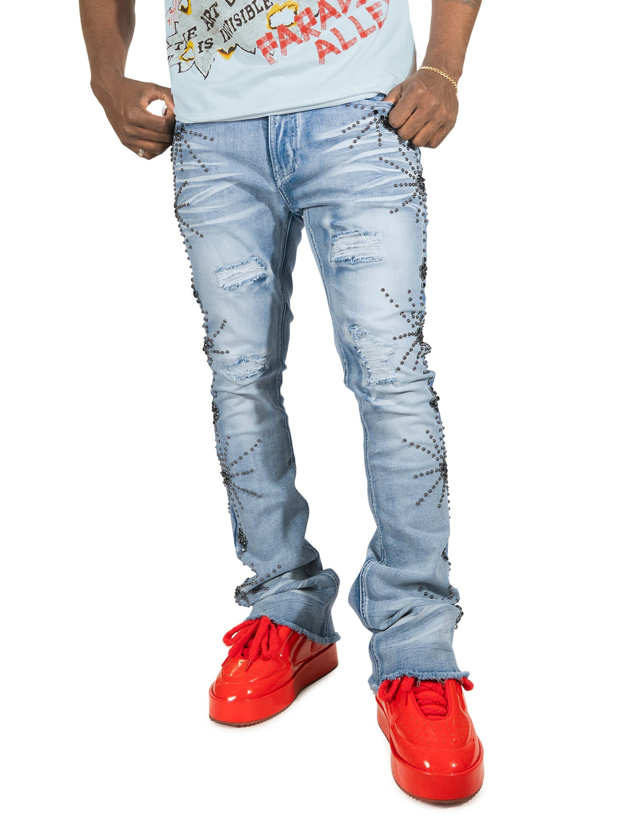 Frost Original F1735 Spider Stacked Jeans - Light Wash
