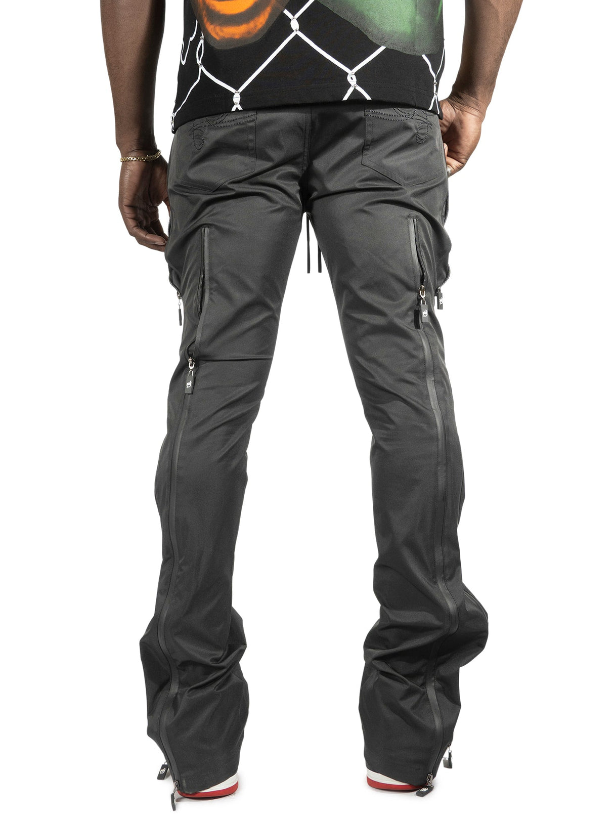 Frost Design Pants | F1736 Zerelly Nylon Stacked Pants - Black
