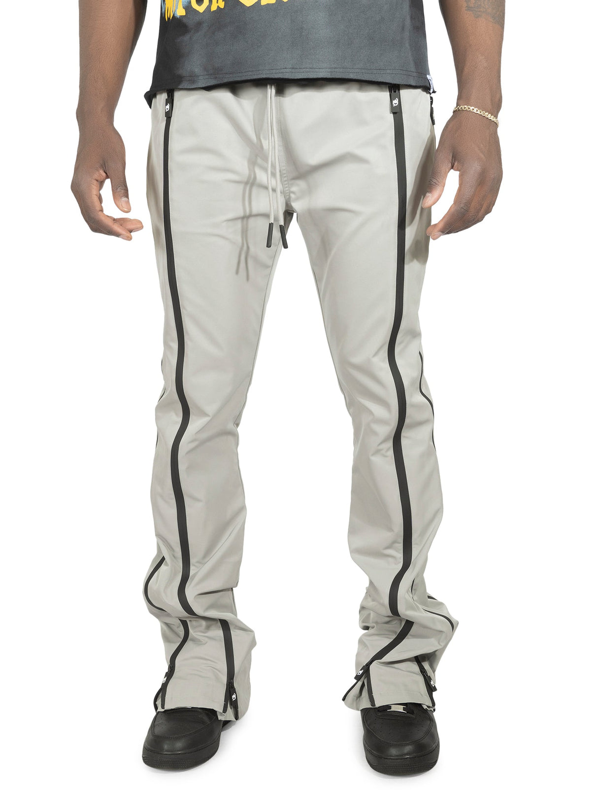 Frost Design Pants | F1736 Zerelly Nylon Stacked Pants - Gray