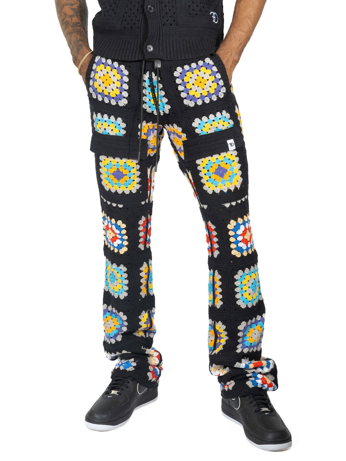 Makobi F1742 Nuevo Riche Pants - Black-Red