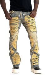 Frost Design F1772 Basel Distressed Stacked Jeans - Dirt