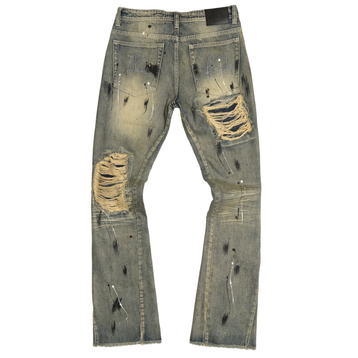 Frost Design F1772 Basel Distressed Stacked Jeans - Dirt