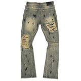 Frost Design F1772 Basel Distressed Stacked Jeans - Dirt