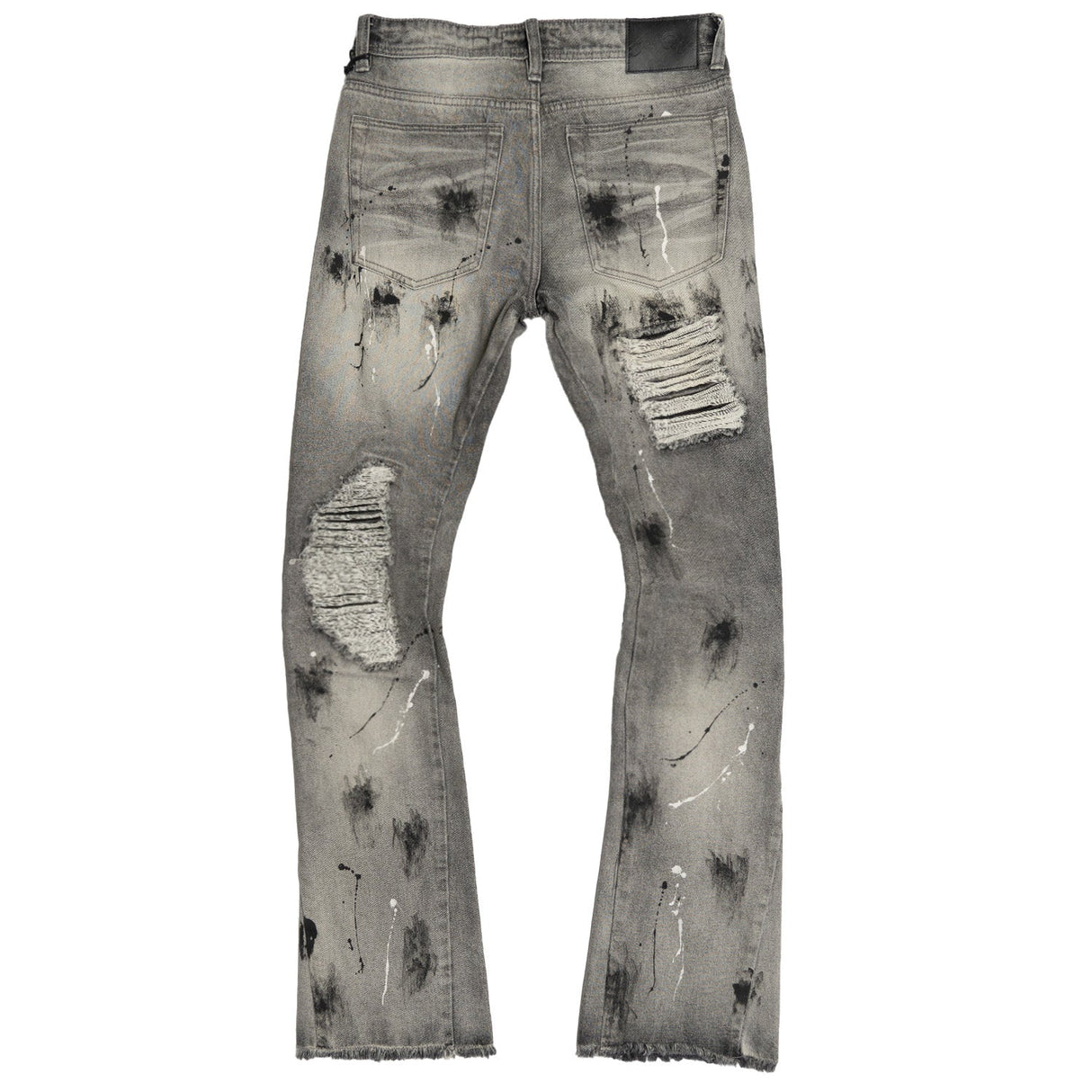 Frost Design F1772 Basel Distressed Stacked Jeans - Gray