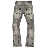 Frost Design F1772 Basel Distressed Stacked Jeans - Gray
