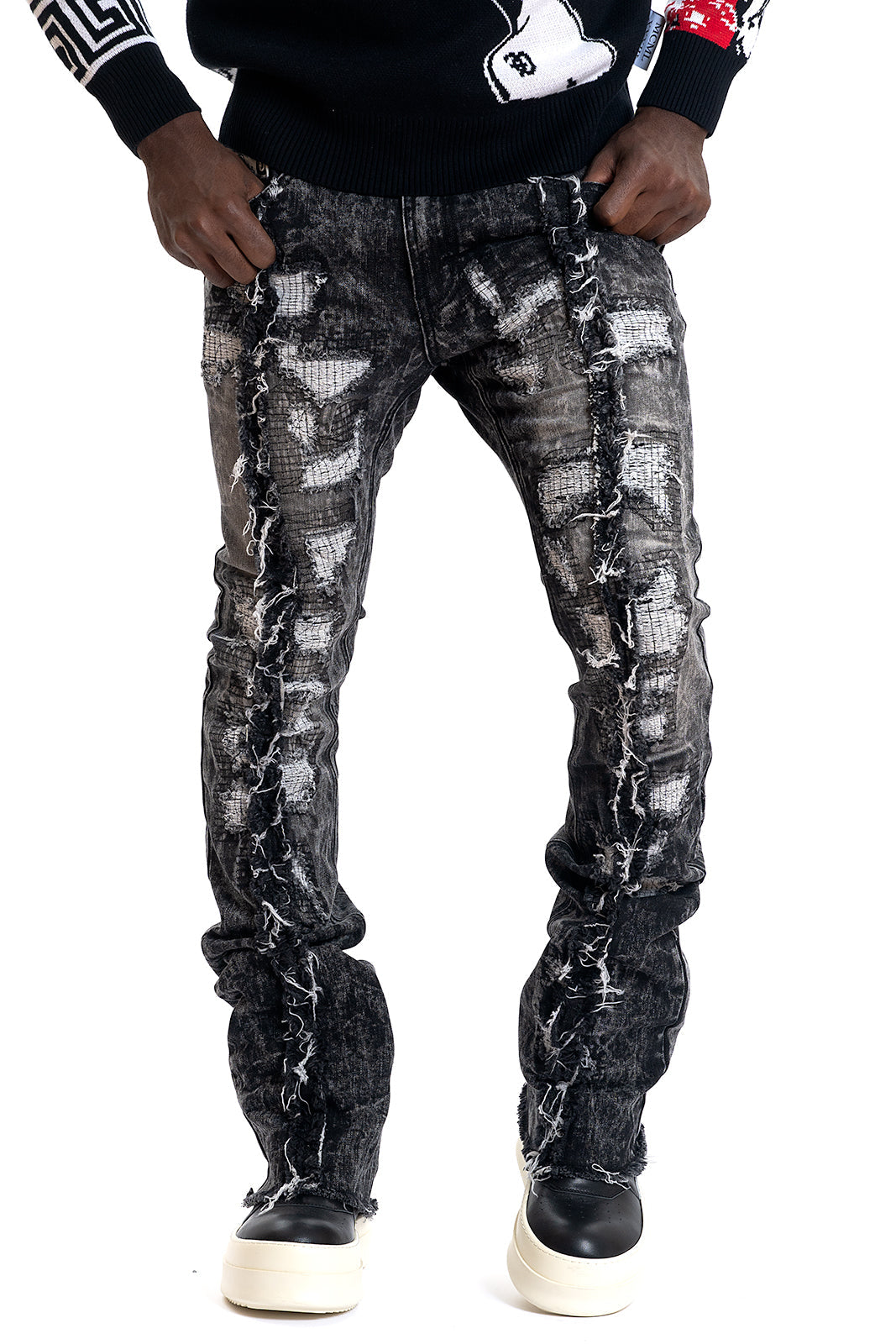 Frost Design F1774 Cashay Prime Stacked Jeans - Black