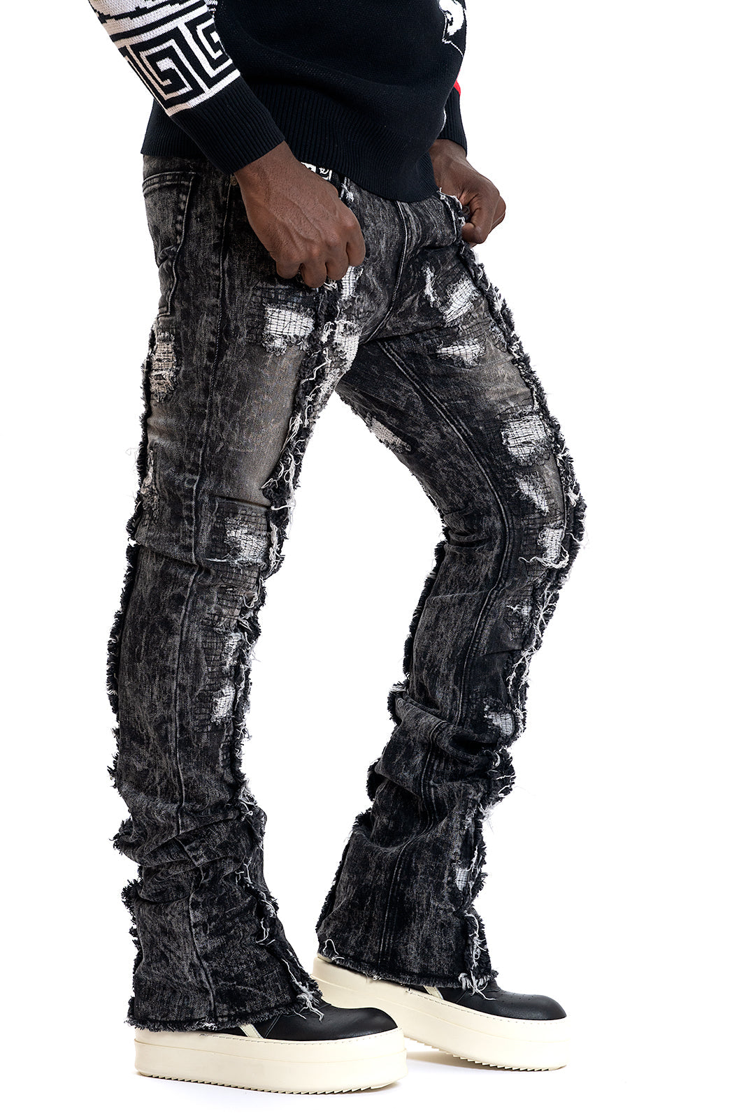 Frost Design F1774 Cashay Prime Stacked Jeans - Black
