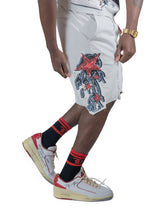 Frost Design F696 Finesse Acid Wash Shorts - White