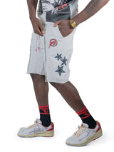 Frost Design F696 Finesse Acid Wash Shorts - White
