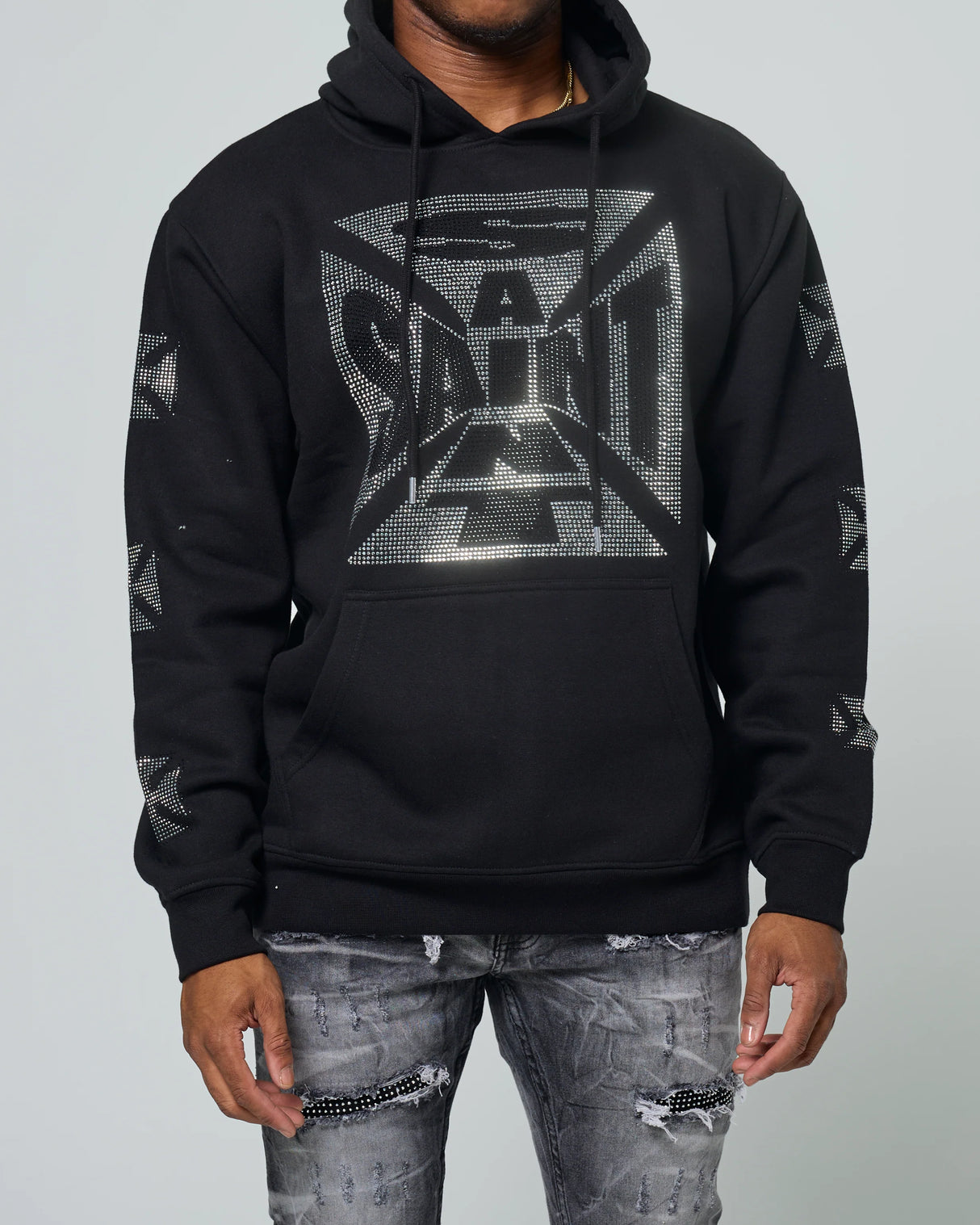 Fwrd Saint Rhinestone Fleece Hoodie Multi Colors