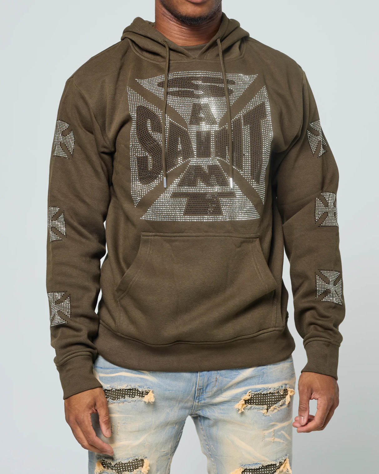 Fwrd Saint Rhinestone Fleece Hoodie Multi Colors