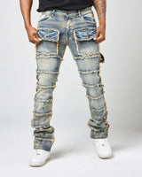 EV STACKED PATCH WORK DENIM JEANS