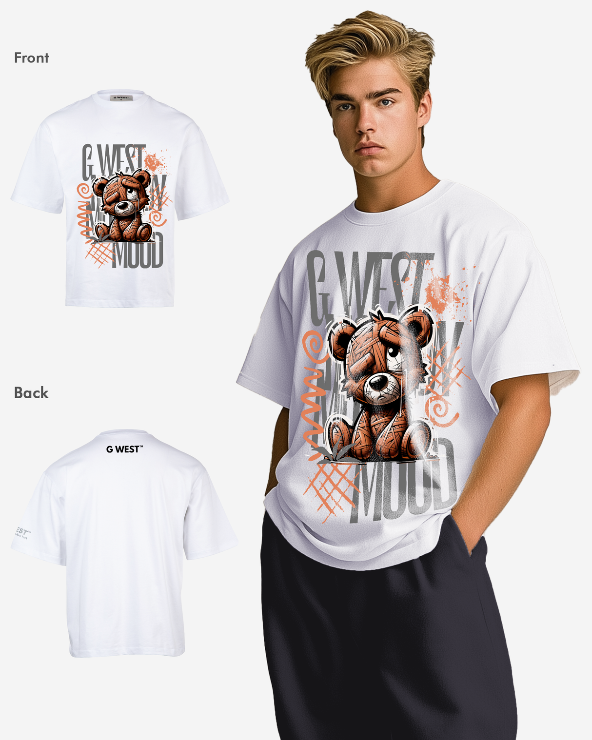 G-WEST MOOODY MOOD OVERSIZED TEE