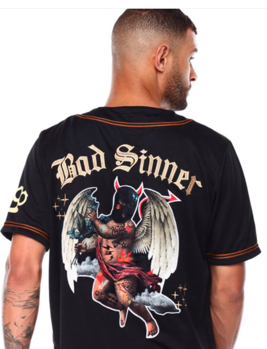 Rebel Mind - Baseball Jersey - Bad Sinner - Black