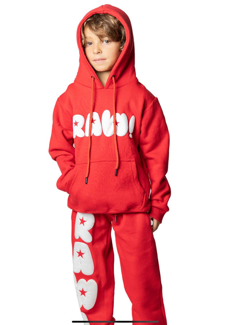 Rawyalty - Kids - Top & Bottom Silicon Set Hoodie - Red