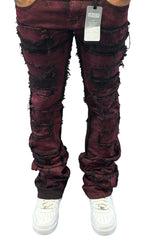 Rebel Minds - Super Stacked Jeans - Burgundy