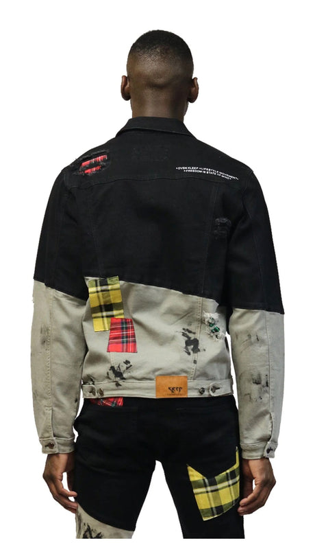 Kleep -   Denim Set Jacket- Black / Charcoal