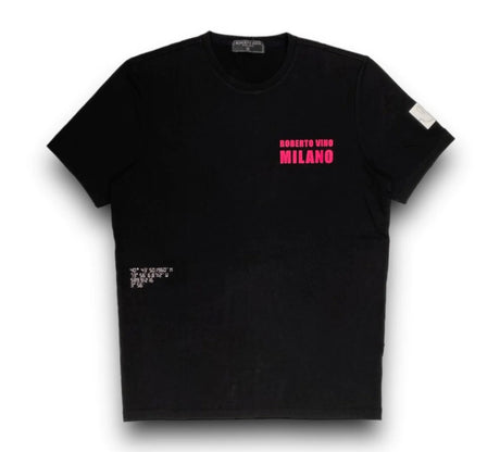 ROBERTO VINO MILANO - T-Shirt - Silicon Smily Imoji - Black / Pink