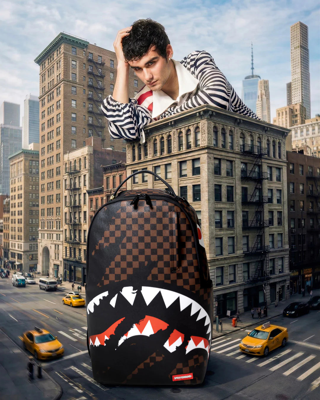 SprayGround Claw Tear Check Dlxsv Backpack