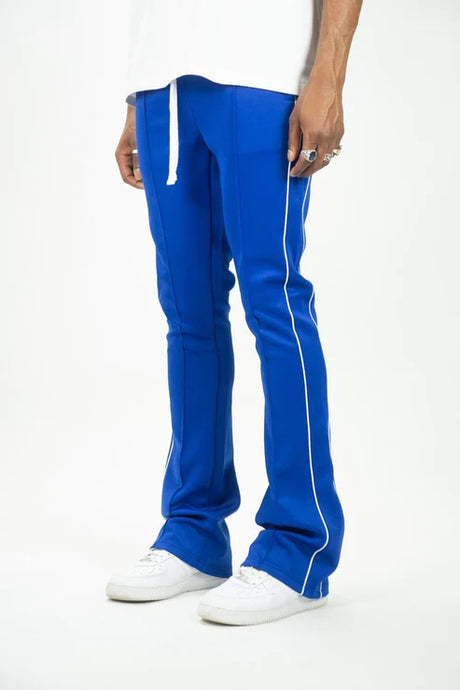 Men's Stacked Track Pants in Royal Blue