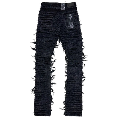 Focus - Jeans - Fuzzy Stacked - Black Wash