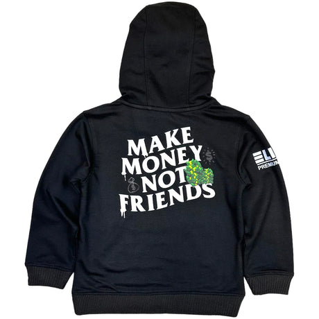Elite- Kids- Hoodie - Make Money Not Friend - Black