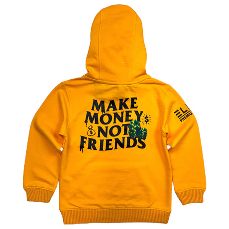 Elite- Kids- Hoodie - Make Money Not Friend - yellow