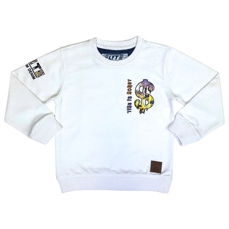 Elite- Kids- Sweatshirt - Time is Money - White