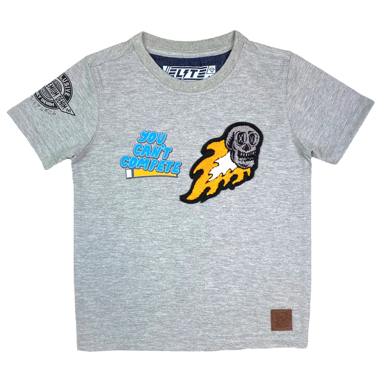 Elite- Kids- T Shirt - You Can't Compete - Grey