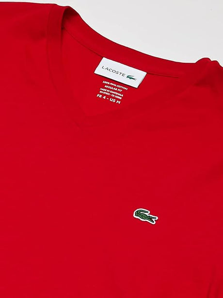 Lacoste - T Shirt - V Neck - Red