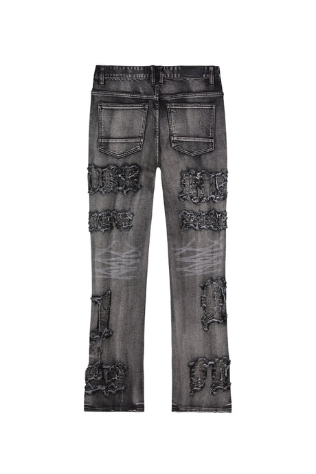 Smoke Rise - Stacked Jeans - Black Lava