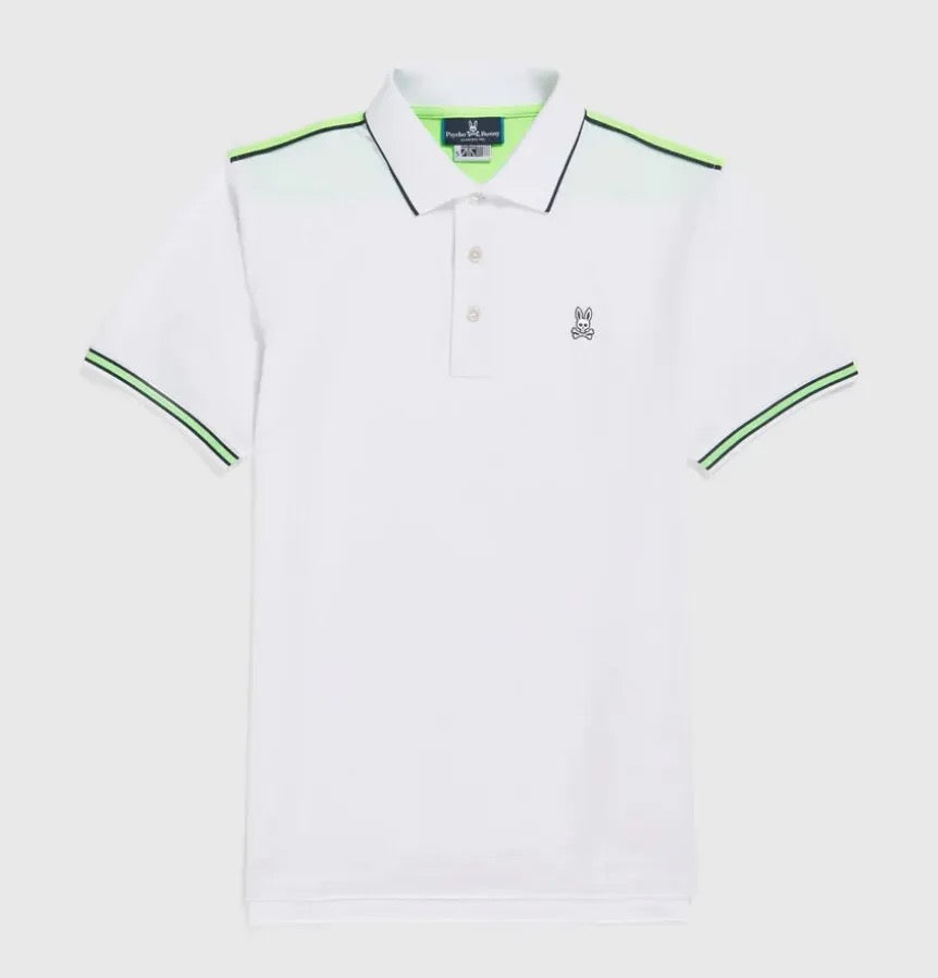 Psycho Bunny Sport Men's White Olex Performance Polo Shirt