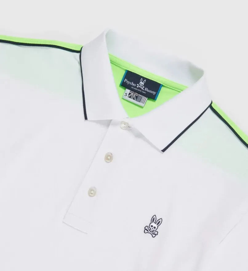 Psycho Bunny Sport Men's White Olex Performance Polo Shirt