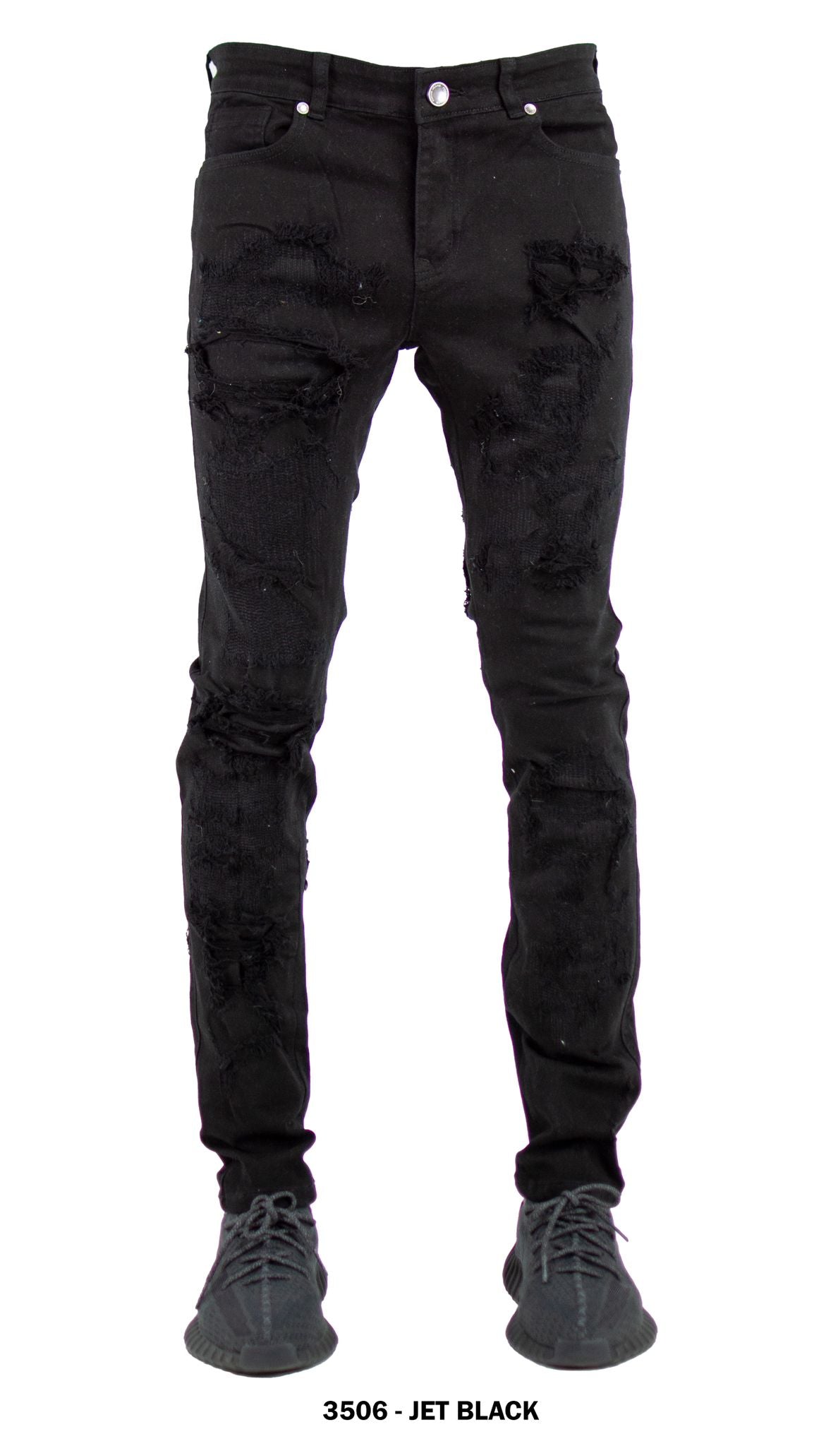 Focus - Rip N Repair - Jet Black Jeans for Men | Drip Nation IL