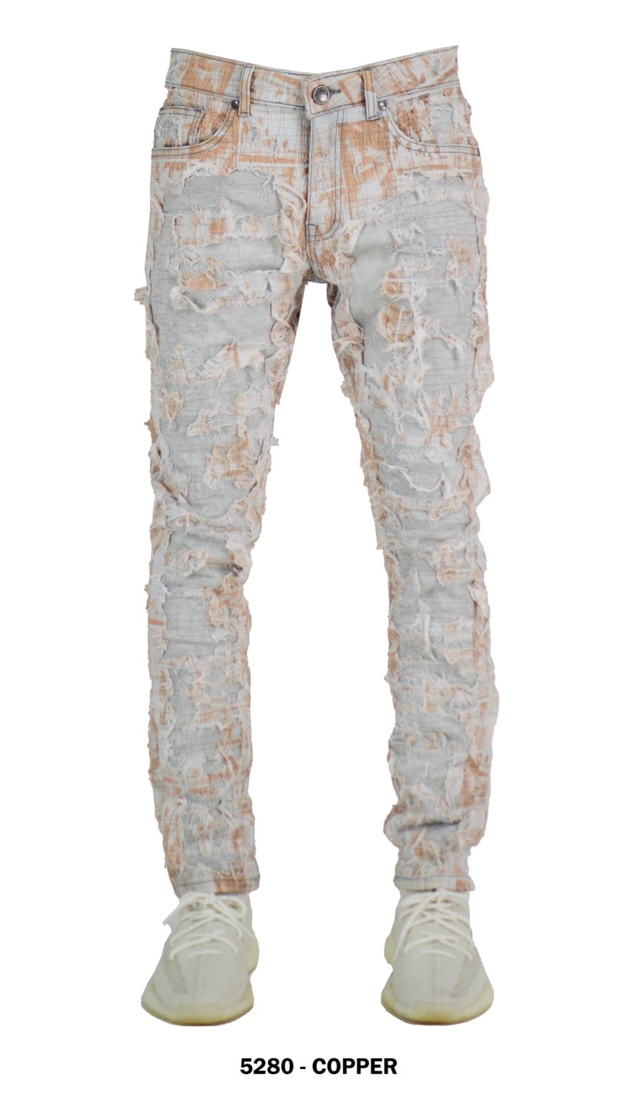 Focus - Slim Fit Stacked Jeans - Patch Work Multi Colors