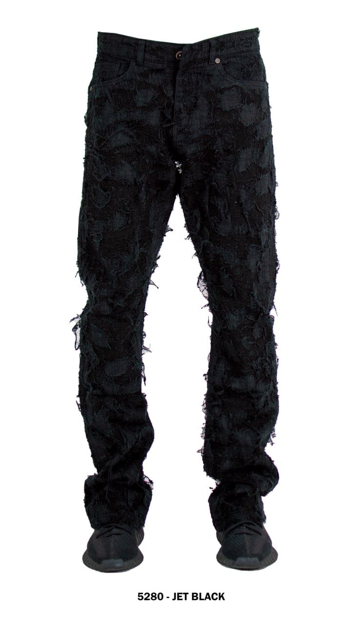 Focus - Slim Fit Stacked Jeans - Patch Work Multi Colors