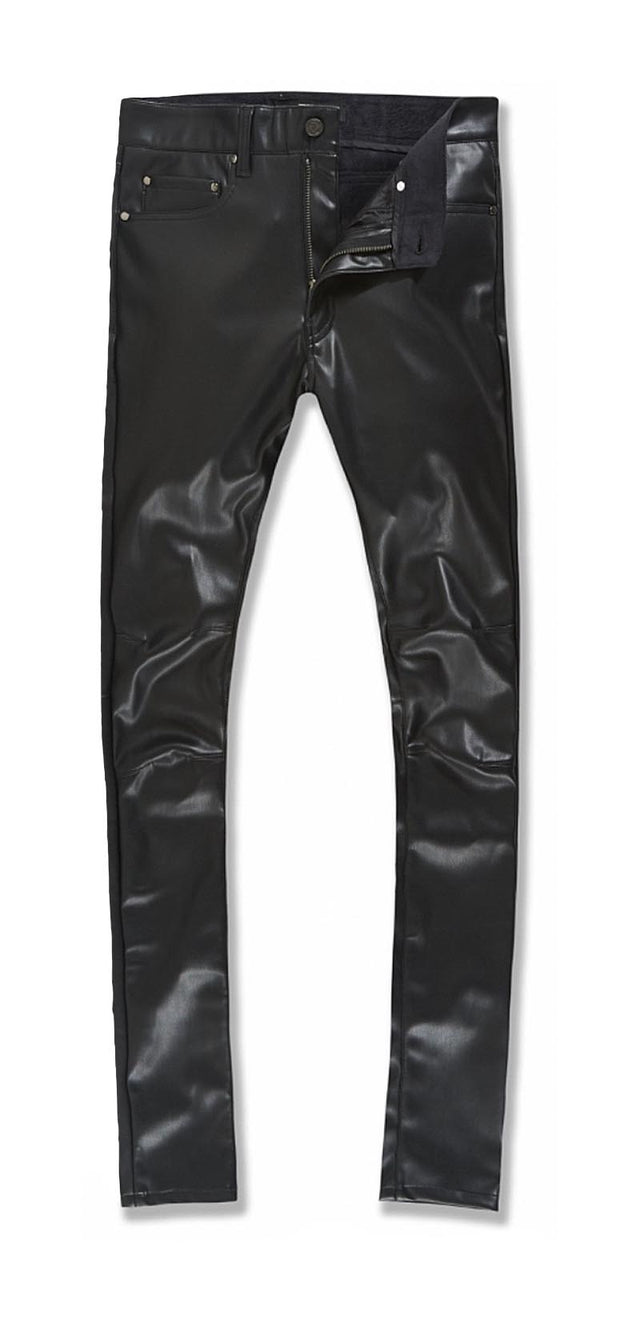 JORDAN CRAIG LEATHER SKINNY PANTS - BLACK