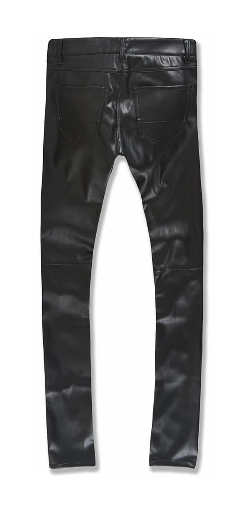 JORDAN CRAIG LEATHER SKINNY PANTS - BLACK