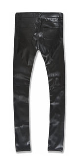 JORDAN CRAIG LEATHER SKINNY PANTS - BLACK