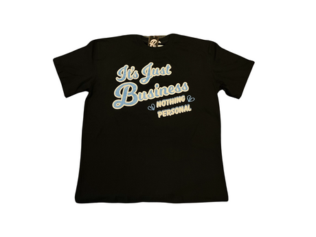 Retro Label - T Shirt - Just Business - Black / Blue