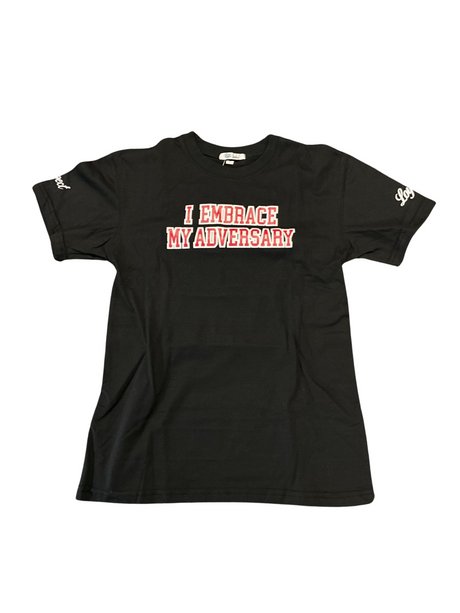 Retro Label - T Shirt - I Embraced My Adversary - Black / Red