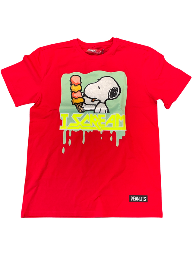 Peanuts - T Shirt - Ice Cream - Red