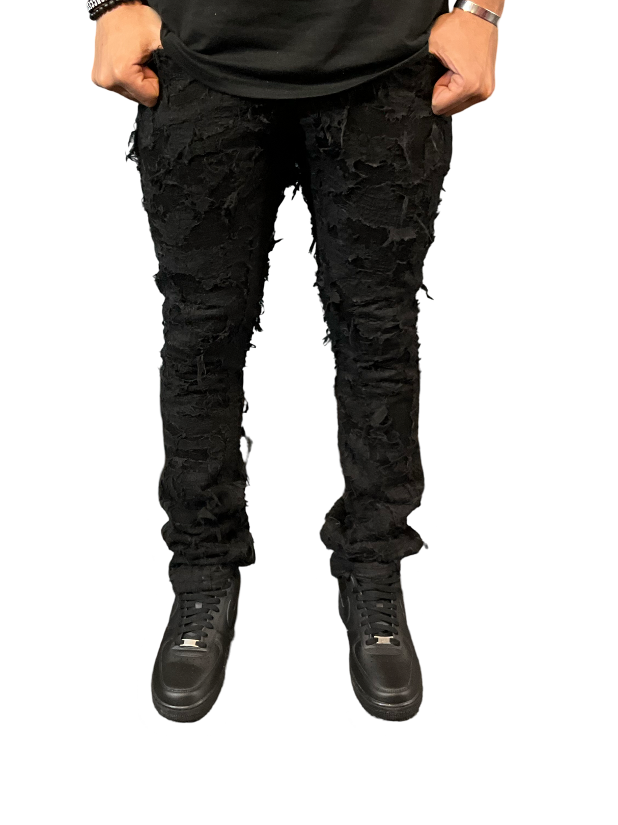 Focus - Slim Fit Stacked Jeans - Patch Work Multi Colors
