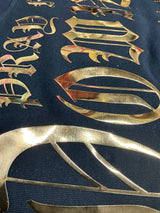 Rare Common Pray for Down Fall Rhinestone T-Shirt Black